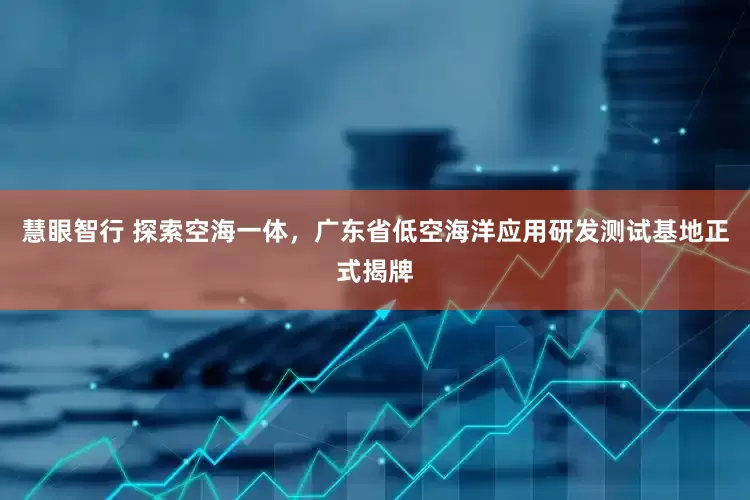 慧眼智行 探索空海一体，广东省低空海洋应用研发测试基地正式揭牌